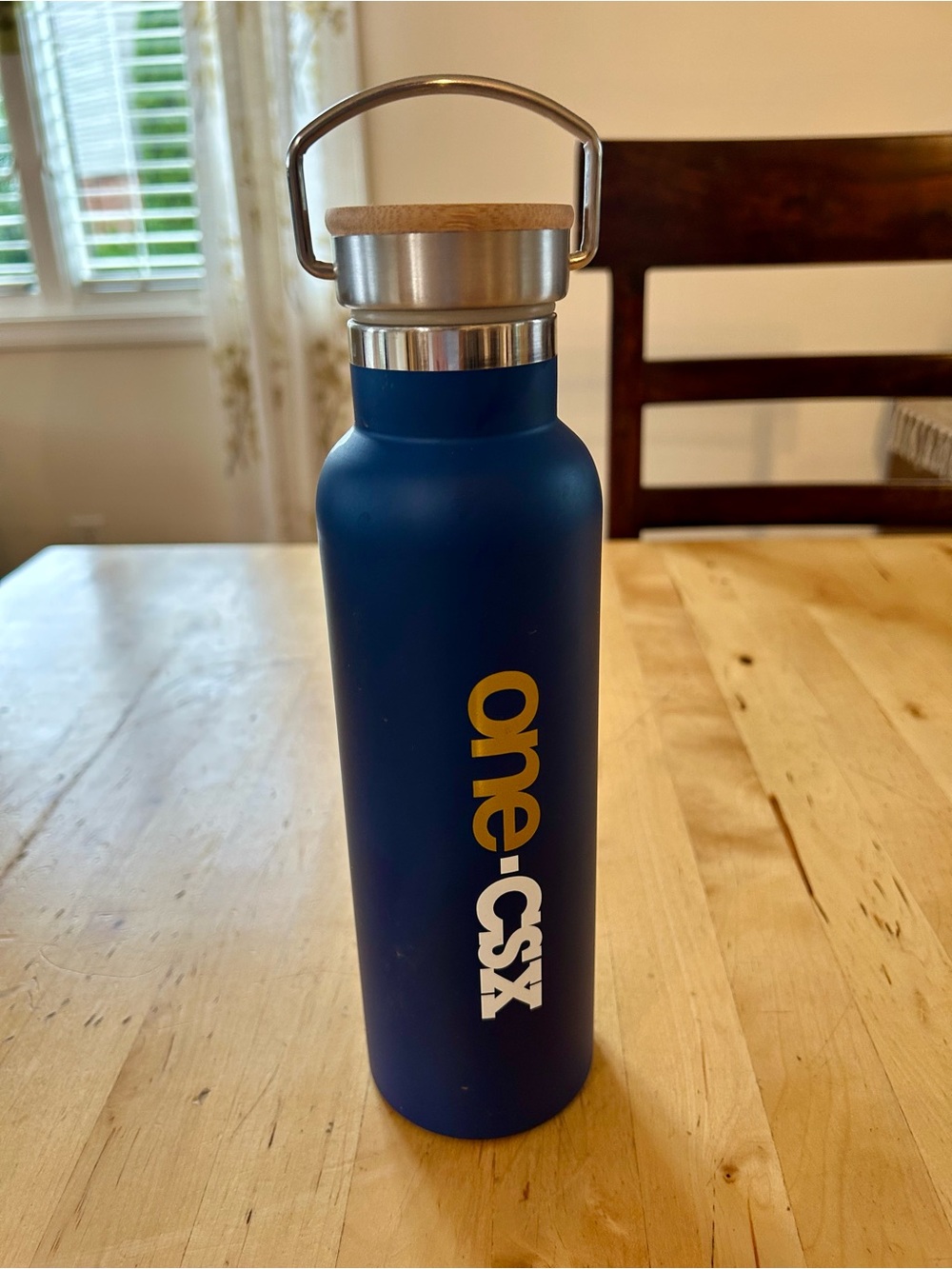 One CSX Railroad Employee Promo Stainless Steel Water Bottle 21oz Bamboo Lid